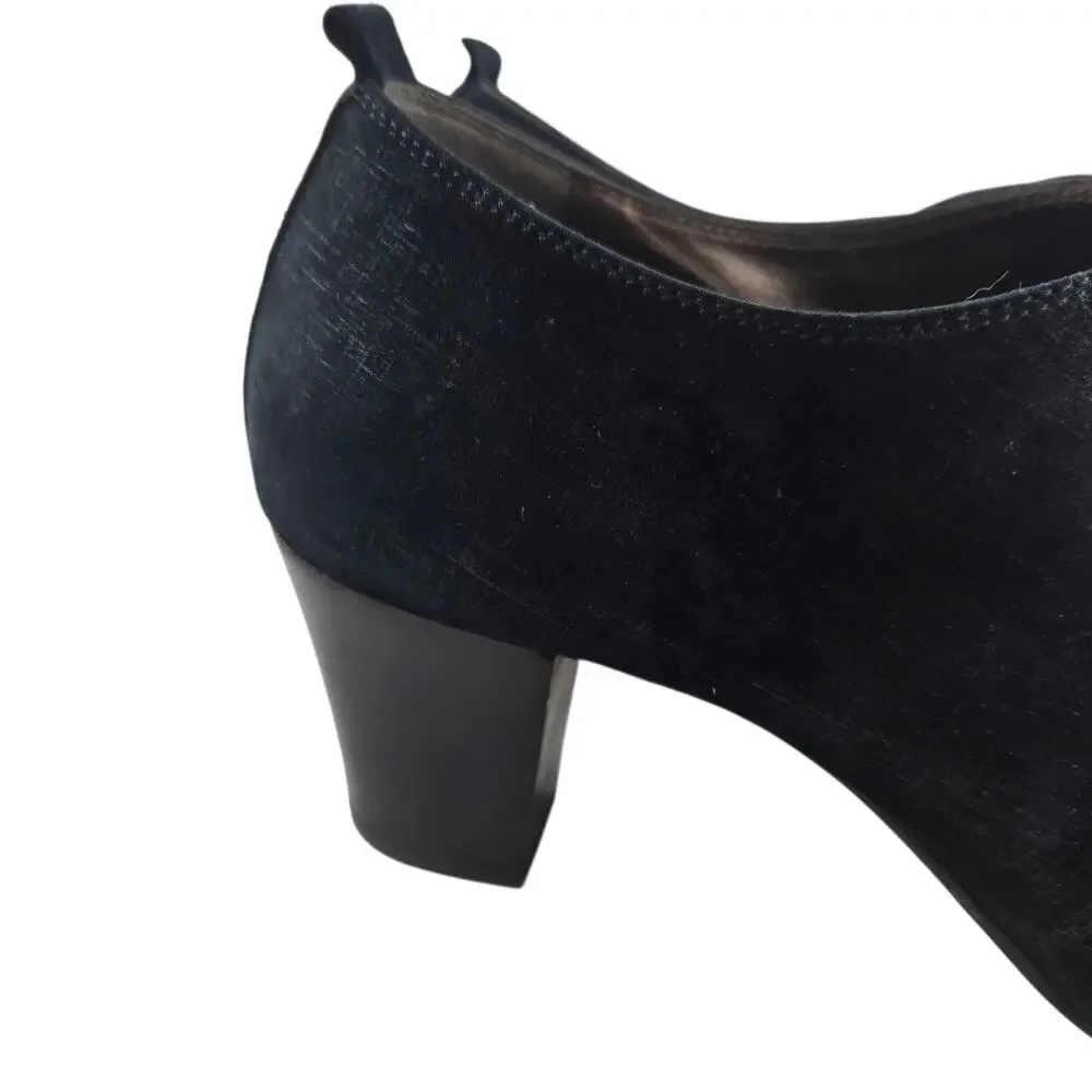 AGL Attilio Giusti Leombruni Heels Black Suede Lace Up Preppy Womens 11 41 Italy